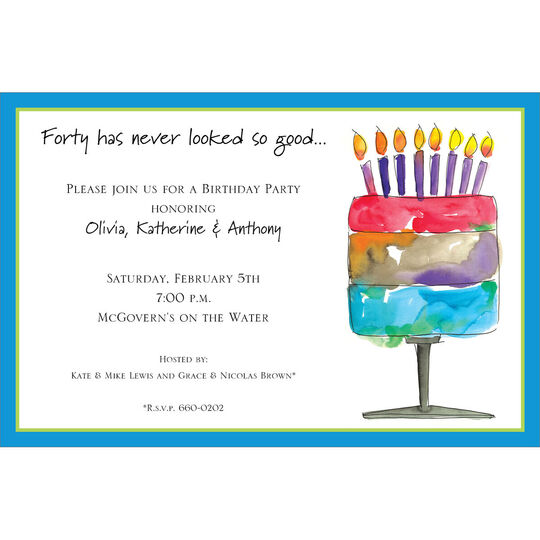 Watercolor Cake Invitations